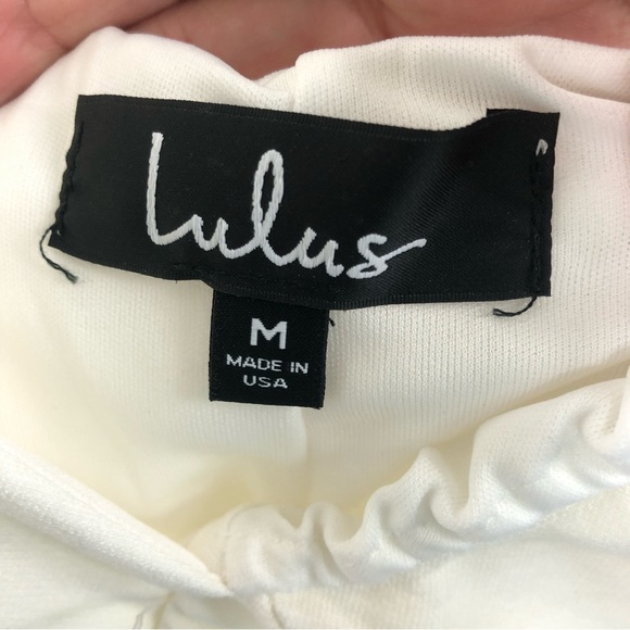 Lulus Going Steady Criss Cross Open Back Skater Ivory Mini Dress Size Medium - Picture 9 of 13